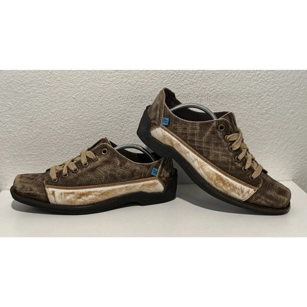 John Fluevog Brown Canvas Low-Top Sneakers